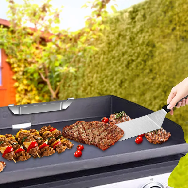 AAAF 2PCS Teglia da forno in acciaio inossidabile Spatola Ganci Porta spatola Griglia Barbecue Strumento Rack Hold Rack Piastra