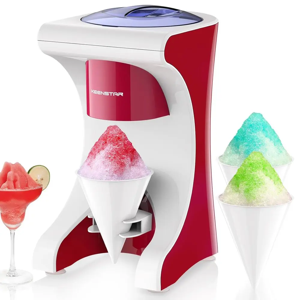 

Cone Shaved Ice hine with 3 Reusable Plastic Cups, Table-Top Slushie hine or Homemade Cone, balls, rozen Cocktails and More, wit