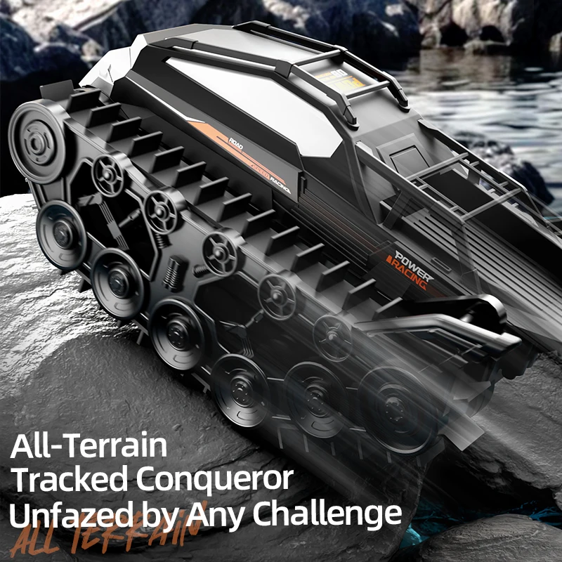 Waterproof Tracked RC Tank - Amphibious Off-Road Toy for Children