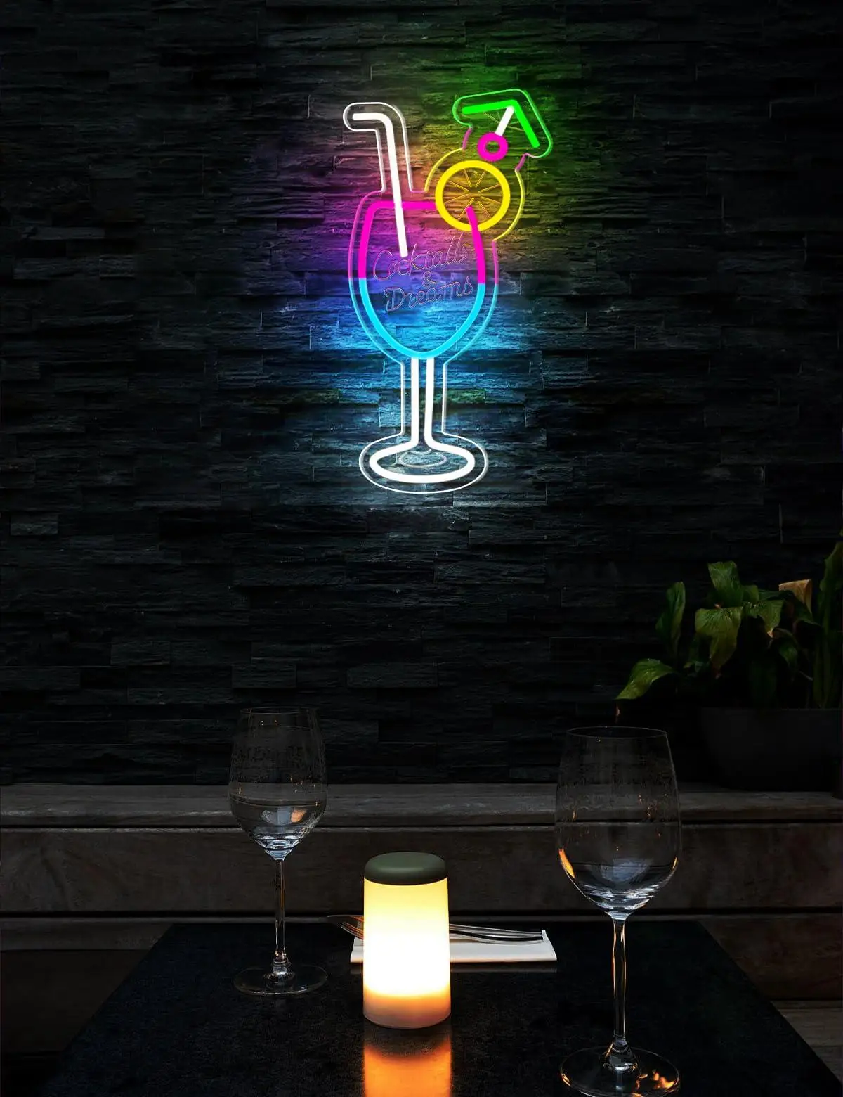 Cocktails and Dreams Neon Sign Neon Sign for Wall Decor in Bar Decor for Party Cocktail Bar Pub Night Club Man Cave Decoration view 5