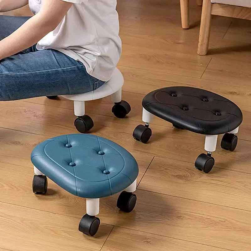 Low Bearing Domestic Pulley, Comfortable Portable Mini Ground Stool, Casual Moving Small Chairs, 360 Degree Rotation