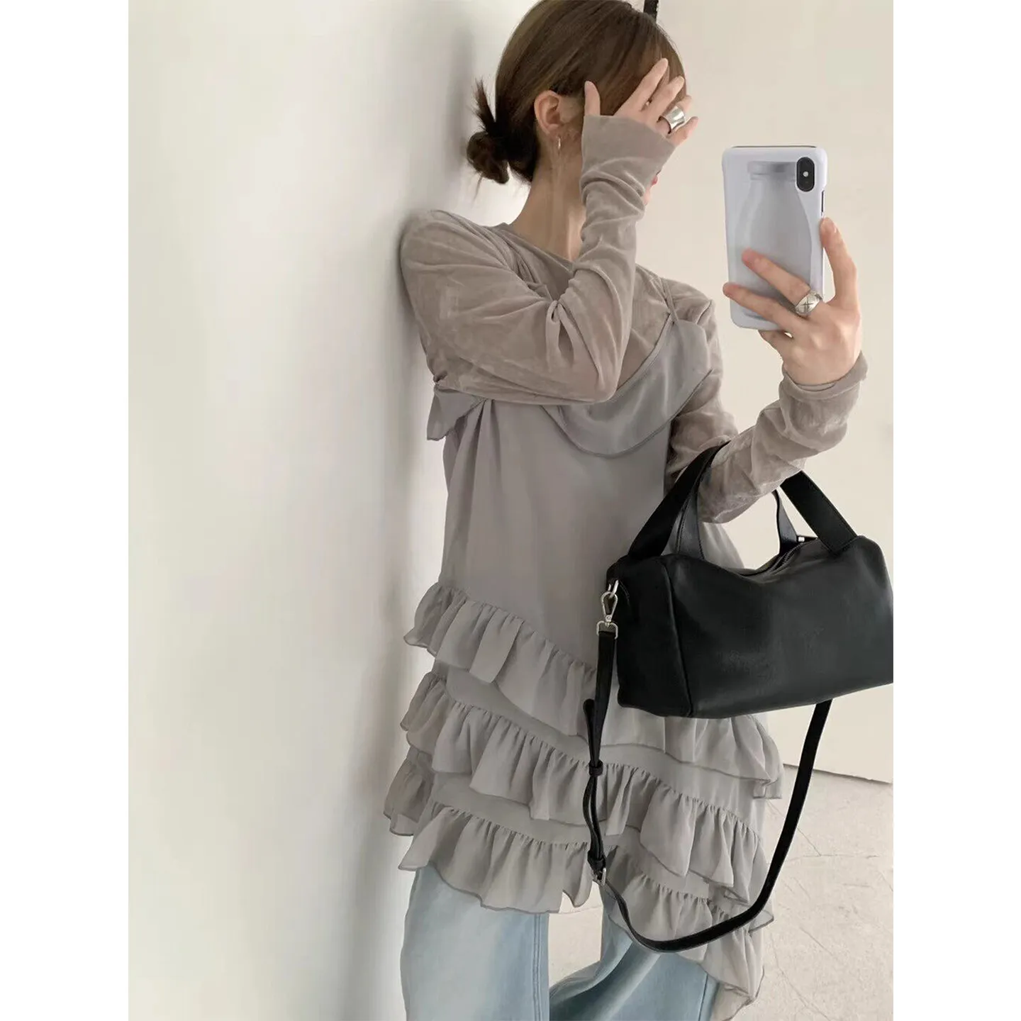 Spring New Women's Sweet Sleeveless Cami Dress, Thin Irregular Tiered Ruffle Layered Camisole Dress, Casual All-Match Mini Dress