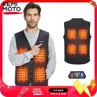 KEMIMOTO Motorcycle Heated Vest Men Women Heating Vest Winter Warm 8 Areas USB Electric Thermal Jacket for Outdoor Riding Gear