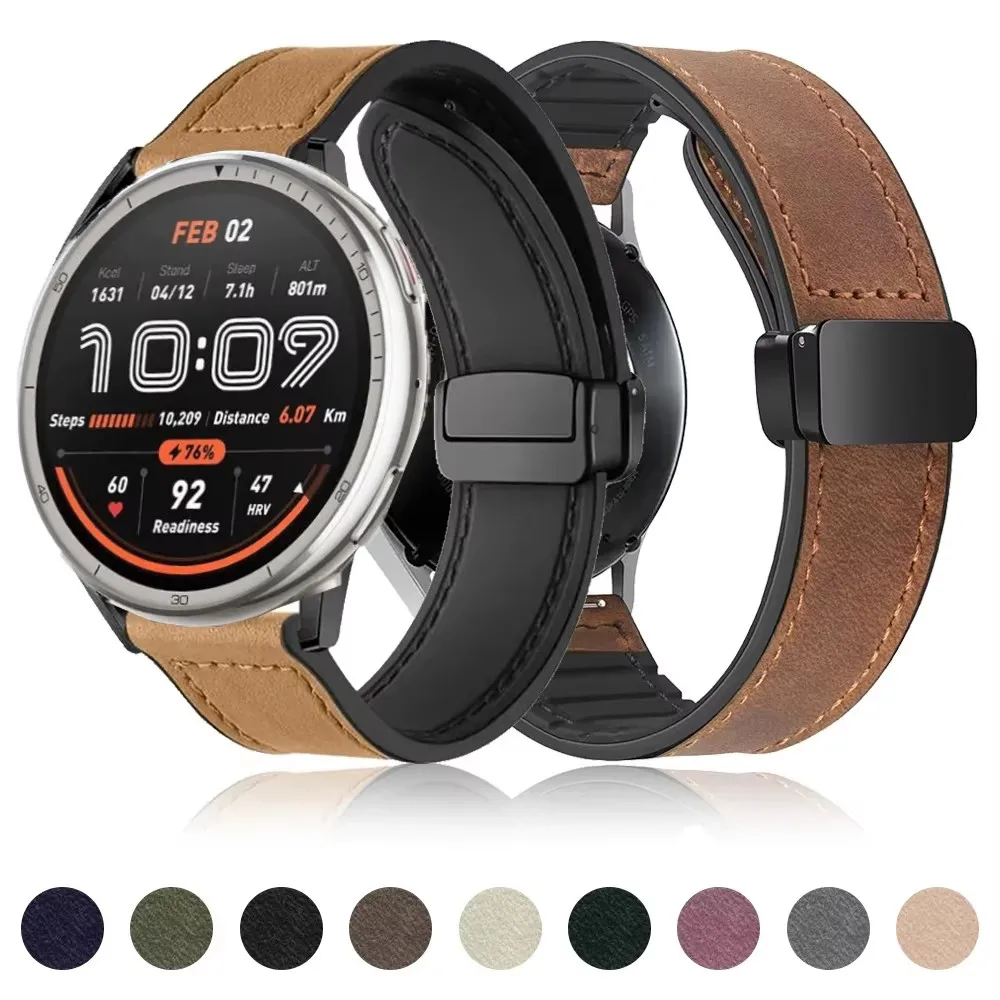 

20mm 22mm Strap Leather Silicone Strap for Amazfit Active 2 Band Wristband SmartWatch Bracelet for Amazfit Active 2 Huawei GT 5
