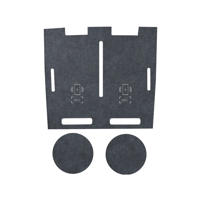 

For ZEEKR 001 2026 001Max 001 Ultra, Italian Suede Non-slip Water Cup Center Console Wireless Charging Pad Groove Mat Accessory