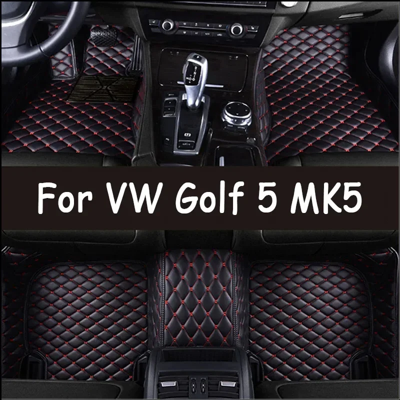 

Кожаные автомобильные коврики на заказ для VW Volkswagen Golf 5 MK5 2004 2005 2006 2007, ковры, подушечки для ног, аксессуары 0529