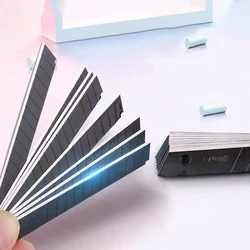 100 Pcs/10 Box Art Blade 9MM Carbon Steel Snap Trimmer Sculpture Blade Utility Knife 30 60 Degrees General Black Silver DIY
