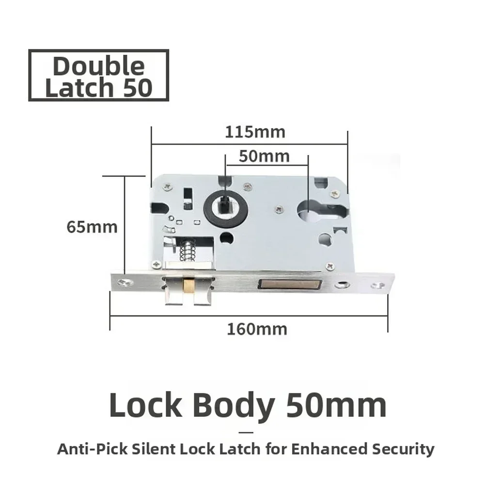 304 Stainless Steel For Bedroom Door Lock Set with Single Double Tongue Ball Lock for Secure Indoor Door Installation