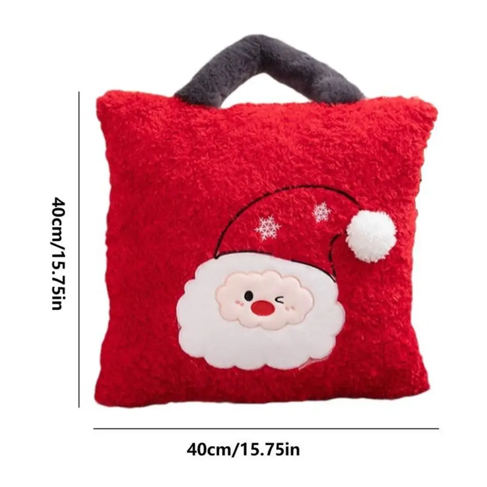 Cuscini natalizi da 16x16 pollici Cuscino portaoggetti natalizio farcito quadrato Morbido e confortevole cuscino in peluche per le vacanze Regalo di Natale