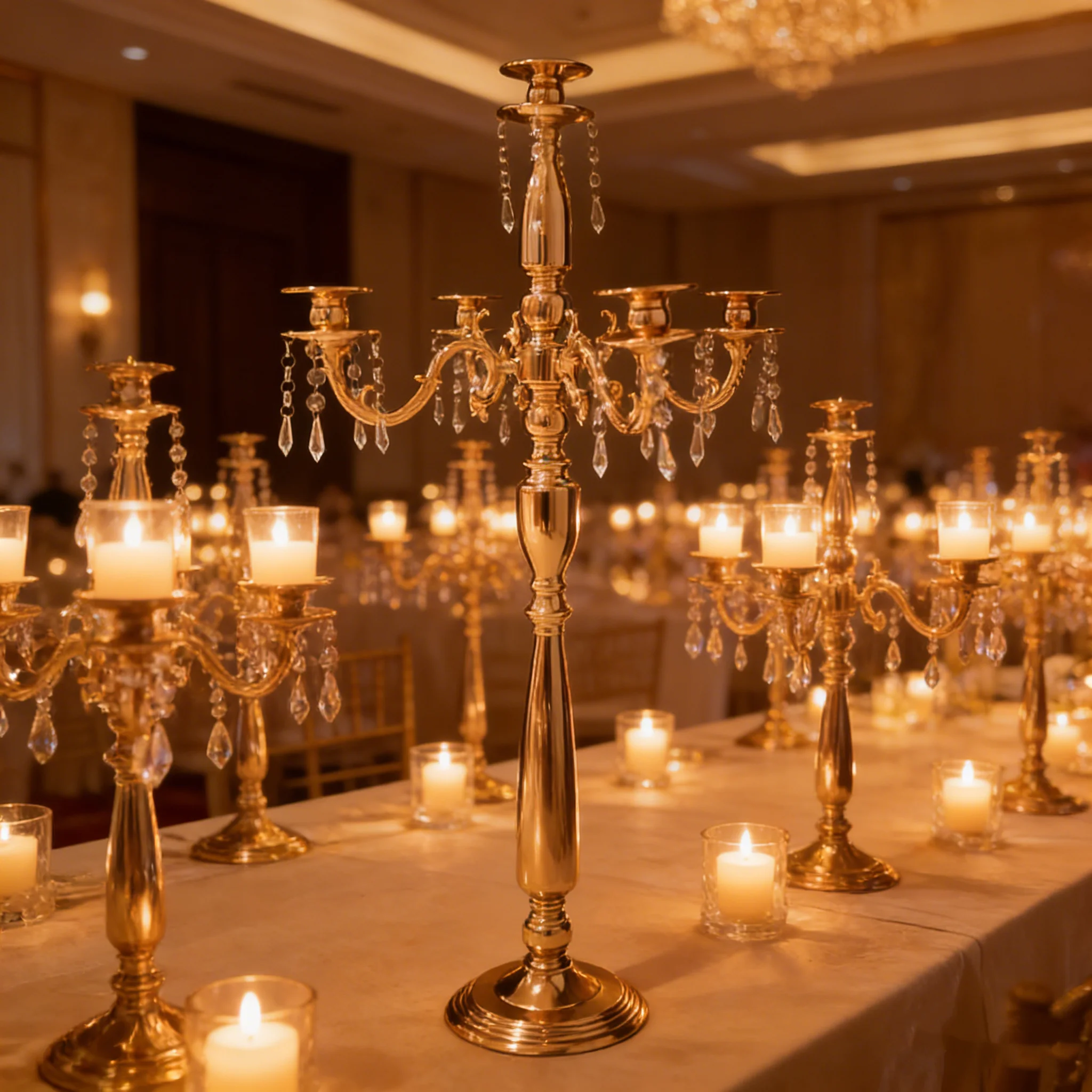 

1pcs/2pcs/4pcs/8pcs/10pcs ) f30 Candelabra Metal Gold Wedding Candlestick Tall Candle Holder Centerpieces Stand for Wedding