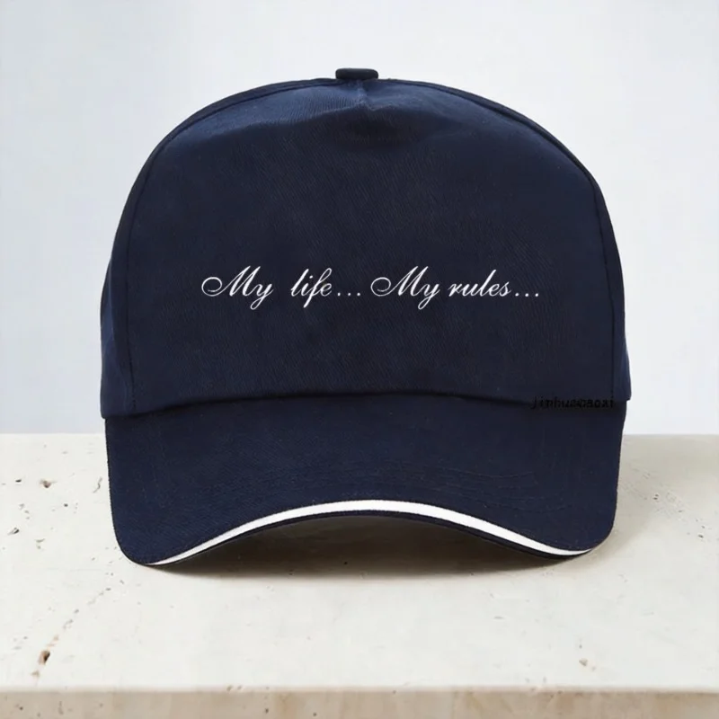 My Life My Rules Baseball Cap fashion man women Text Line Art hip hop caps Harajuku pop Men women snapback hat
