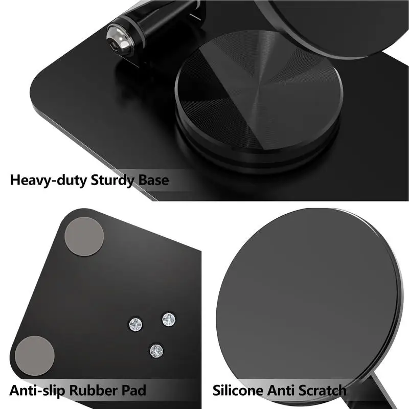 Magnetic Phone Holder Stand Desktop Cell Phone Stand Smartphone Support 360-Degree Rotation Carbon Steel Tablet Bracket For