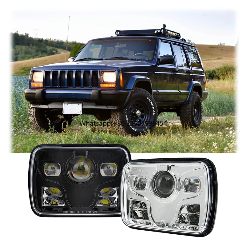 

Auto Square 5x7" Led Headlight High Power 80W High Low Beam Led Truck Headlight for Offroad