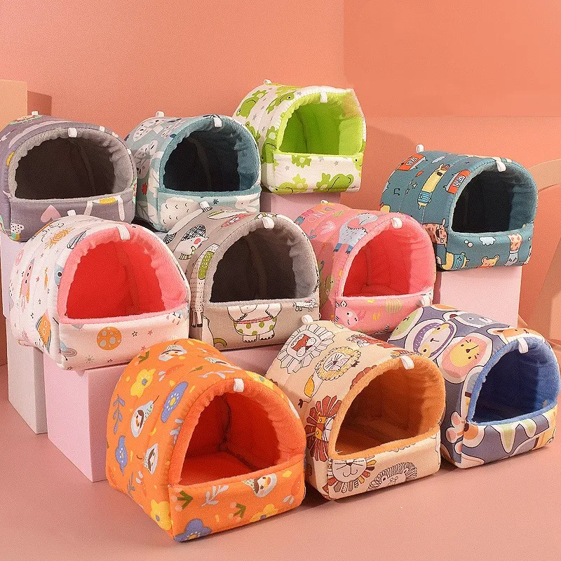 Hamster House Guinea Pig Nest Small Animal Sleeping Bed Winter Warm Cotton Mat Soft Accessories For Rodent/Guinea Pig/Rat