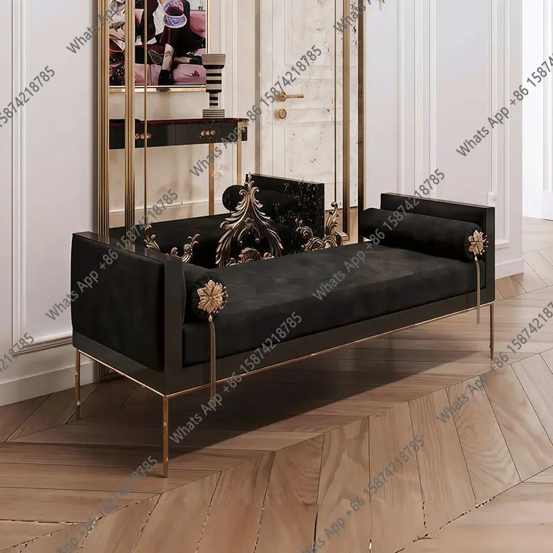 

W Light Роскошный дизайнерский прикроватный табурет с веткой, современный простой табурет для смены обуви в гардеробе, тканевый диван-скамья для гостиной