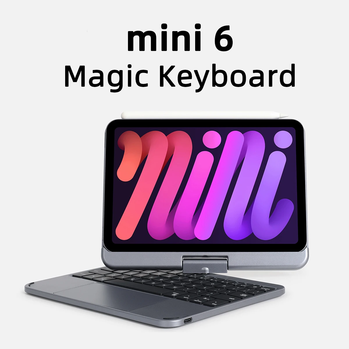 Чехол Magic Keyboard для iPad Mini 6, Магнитный чехол, Складная Вращающаяся клавиатура с подсветкой, испанская, русская, Корейская Раскладка