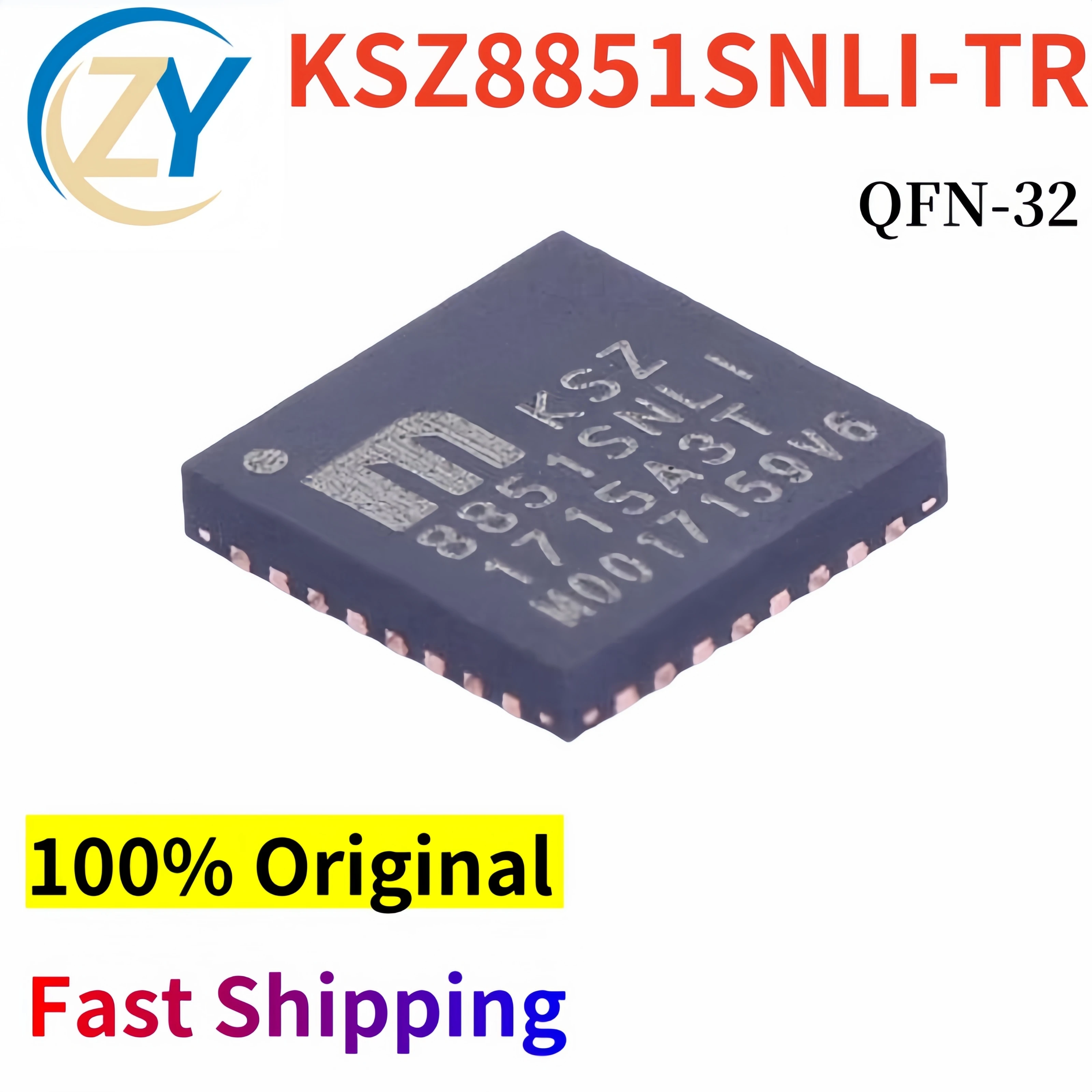 

(2pcs) KSZ8851 Ethernet Controllers KSZ8851SNLI QFN32 1Transceiver 85mA 100% Original & In Stock