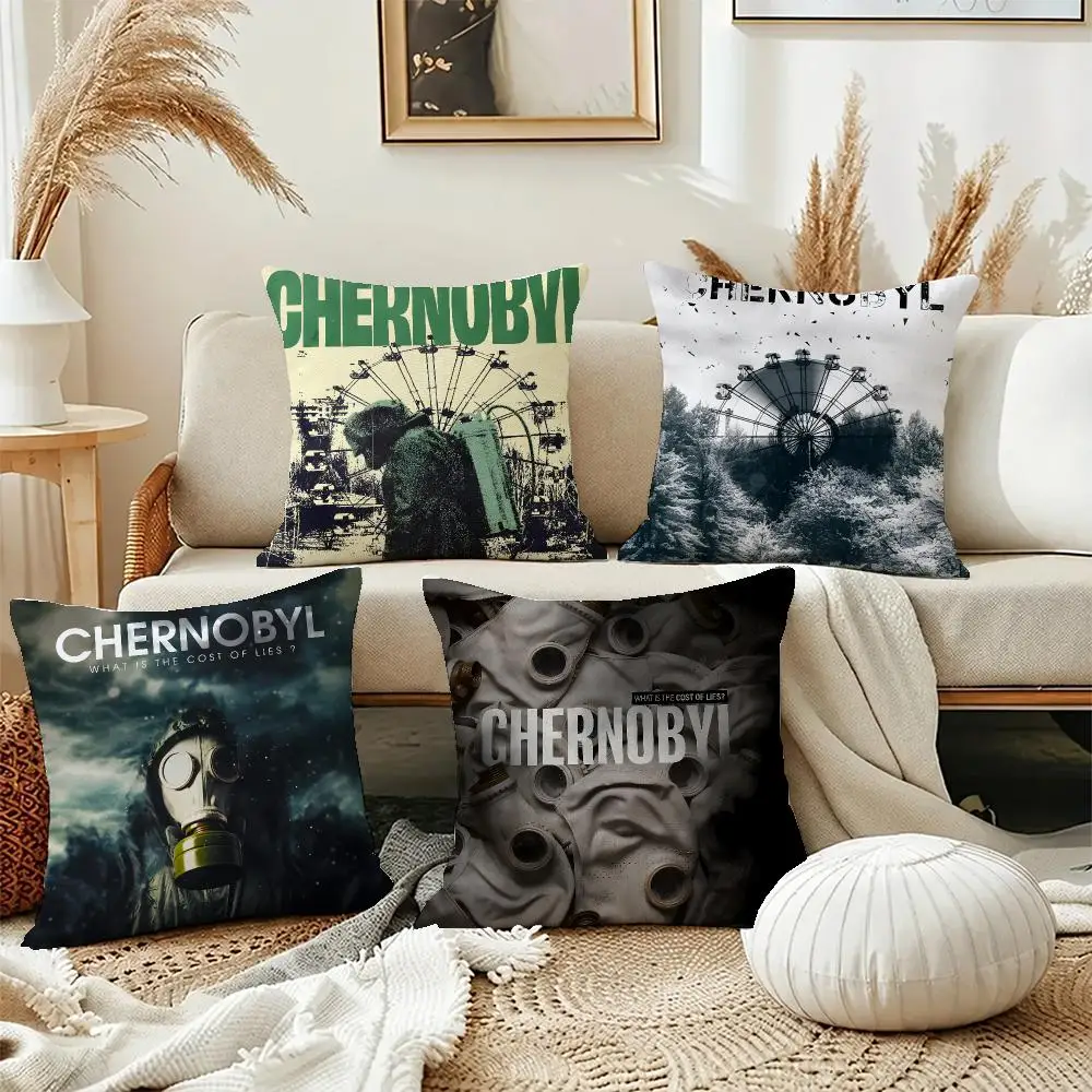 Dark Show Chernobyl Cushion Cover Short Plush Pillowcase, Washable Wrinkle Resistant Cover for Bedroom Gift