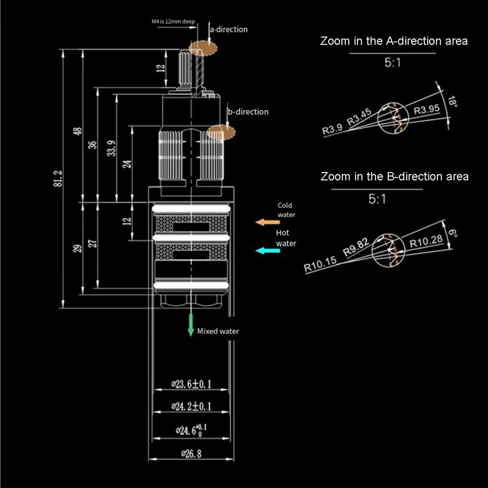 Thermostat Valve Bar Repair Kit  Full Copper Construction  Easy Installation  Ensures Stable Water Temperature