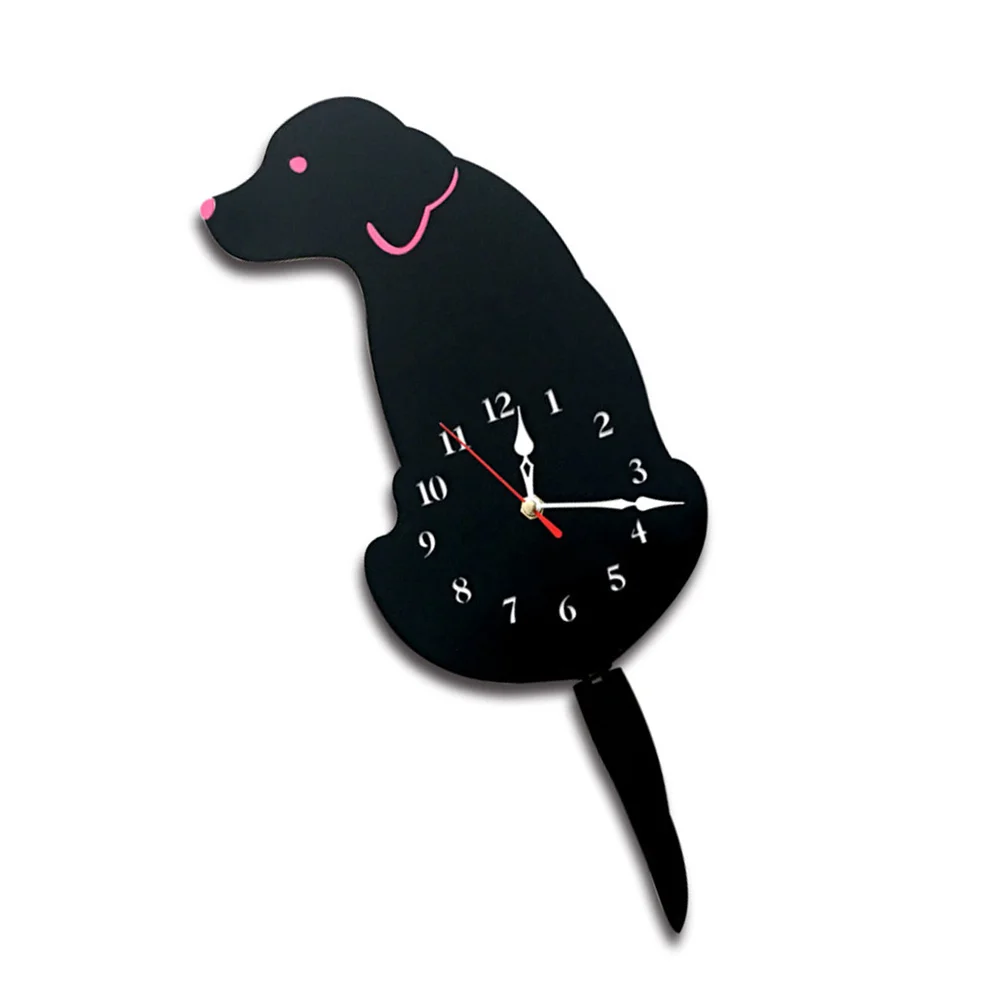 

Creative Acrylic Cartoon Tail Wagging Labrador Dog Wall Clock Non-Fading Texture Strong Stereoscopic Effect