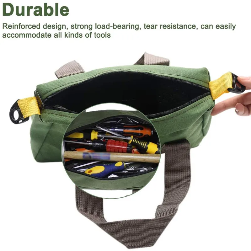 Urijk 1pc Portable Waterproof Oxford Canvas Hand Tool Storage Carry Bags Pliers Metal Toolkit Parts Hardware Parts Organizer