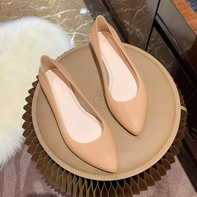 Transperant Jelly Shoes donna Plastic Summer Flats Shoes scarpe causali a punta Slip on 2023 primavera New Female Flats mocassini