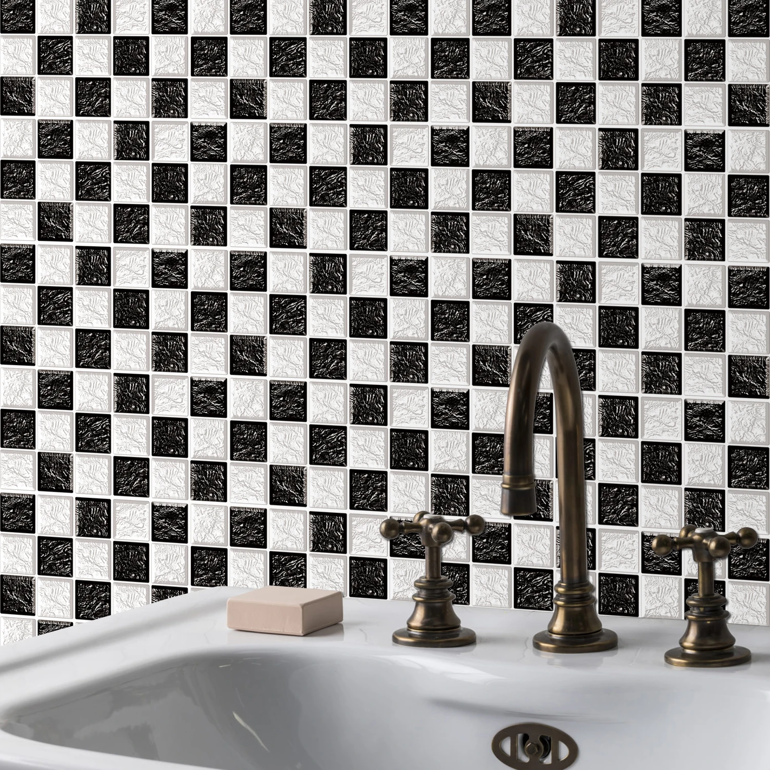 

6/12/24 pieces of wall tile stickers 30x15cm self-adhesive waterproof stickers used for kitchen and bathroom decoration