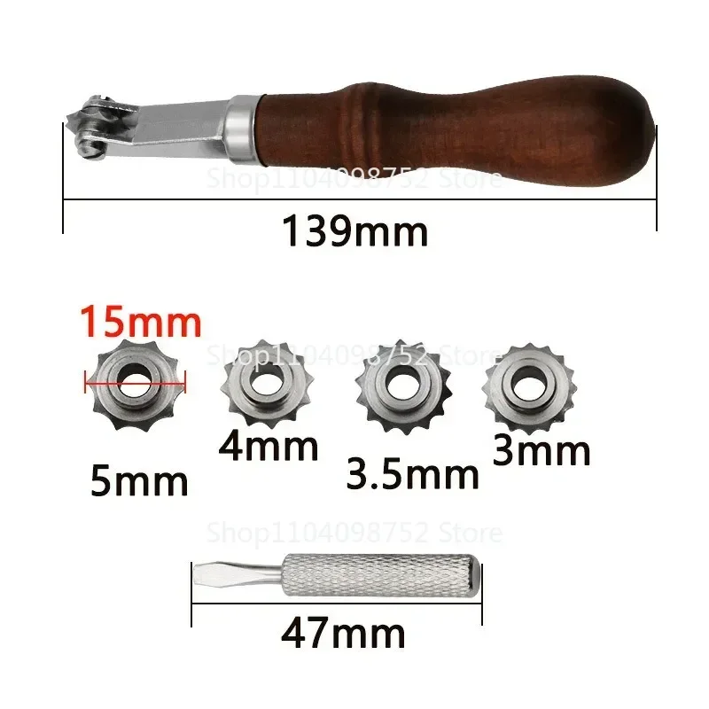 Pitch Wheel Stiksellijn Markeringswiel Naaldpunt Tracing Wheel Lederen afstand Naaigereedschap met 4-versnellingsrollen