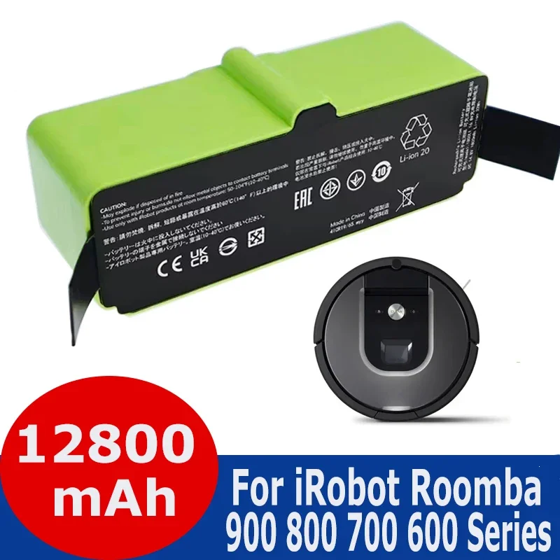 14.4V 12800mAh Li Ion Battery for iRobot Roomba Cleaner 900 800 700 600 Series 960 980 981 965 895 890 860 695 692 690 680 675