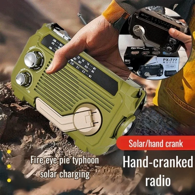 

Hand Crank Radio Emergency Weather Radio Portable Power Bank Usb/Solar/Hand Crank Charging, Bluetooth Loud Volume
