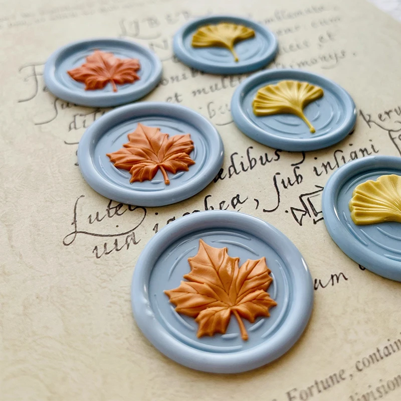 Maple Leaf Fire Seal Copper Head Multi-Layer Special-Shaped Relief Fun Kids DIY Toy Envelope Wedding Invitation Wax Seal Stamp