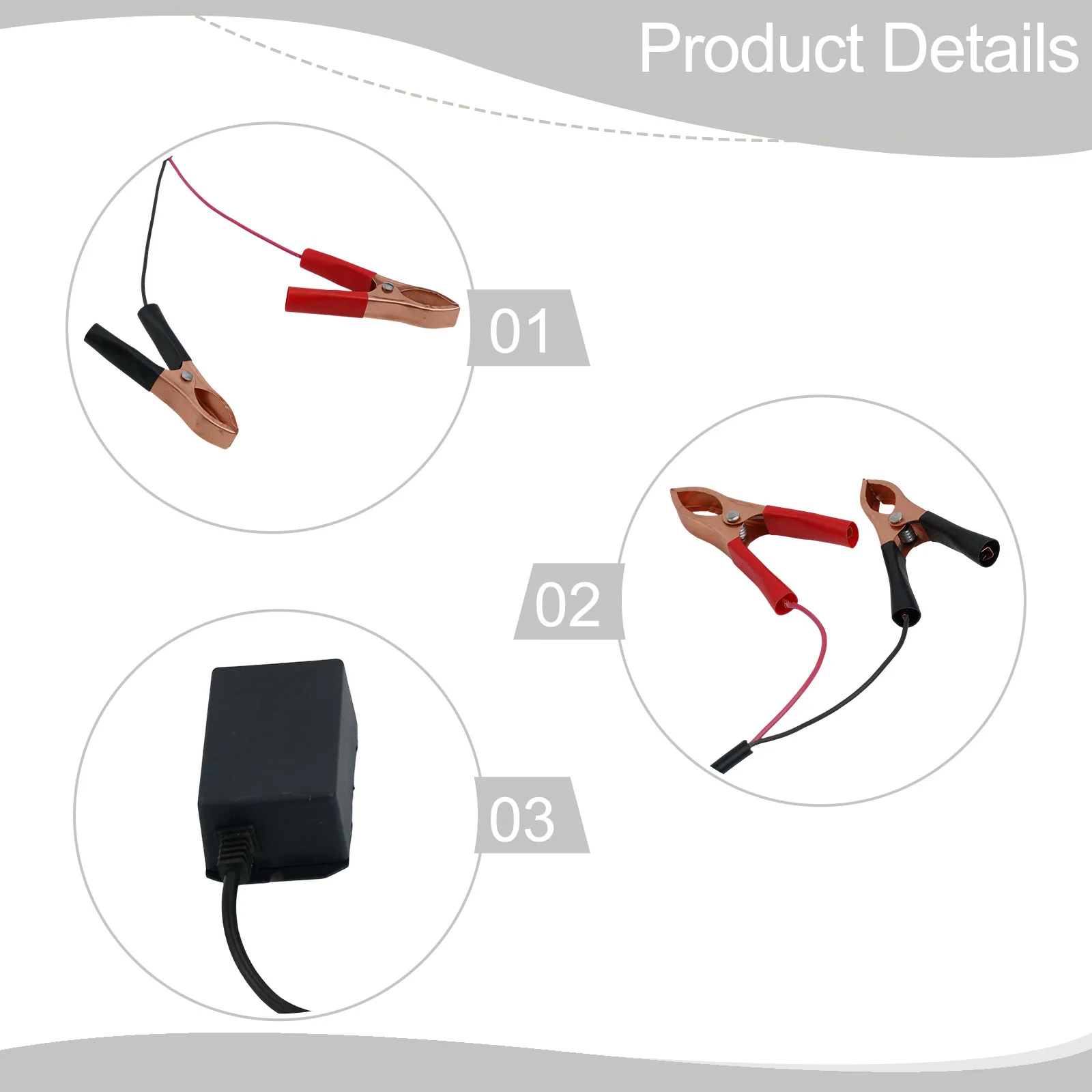 Battery Clips Charger Car Phone Charger 4 USB Ports Easy Installation Low Heat Generation Input Line Length 70CM