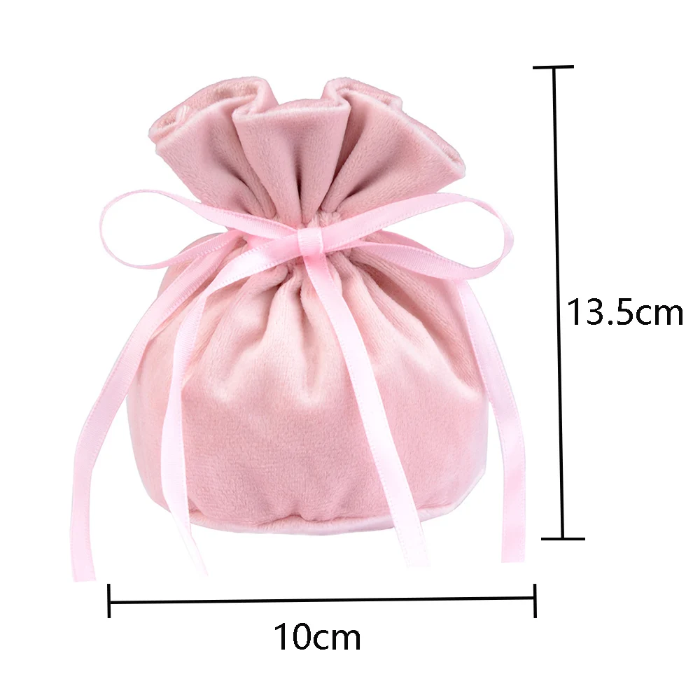 5pcs 10x13.5cm Luxury Soft Velvet Gift Bags Wedding Decoration Party Present Jewelry Packaging Bags with Drawable Bow Ribbon