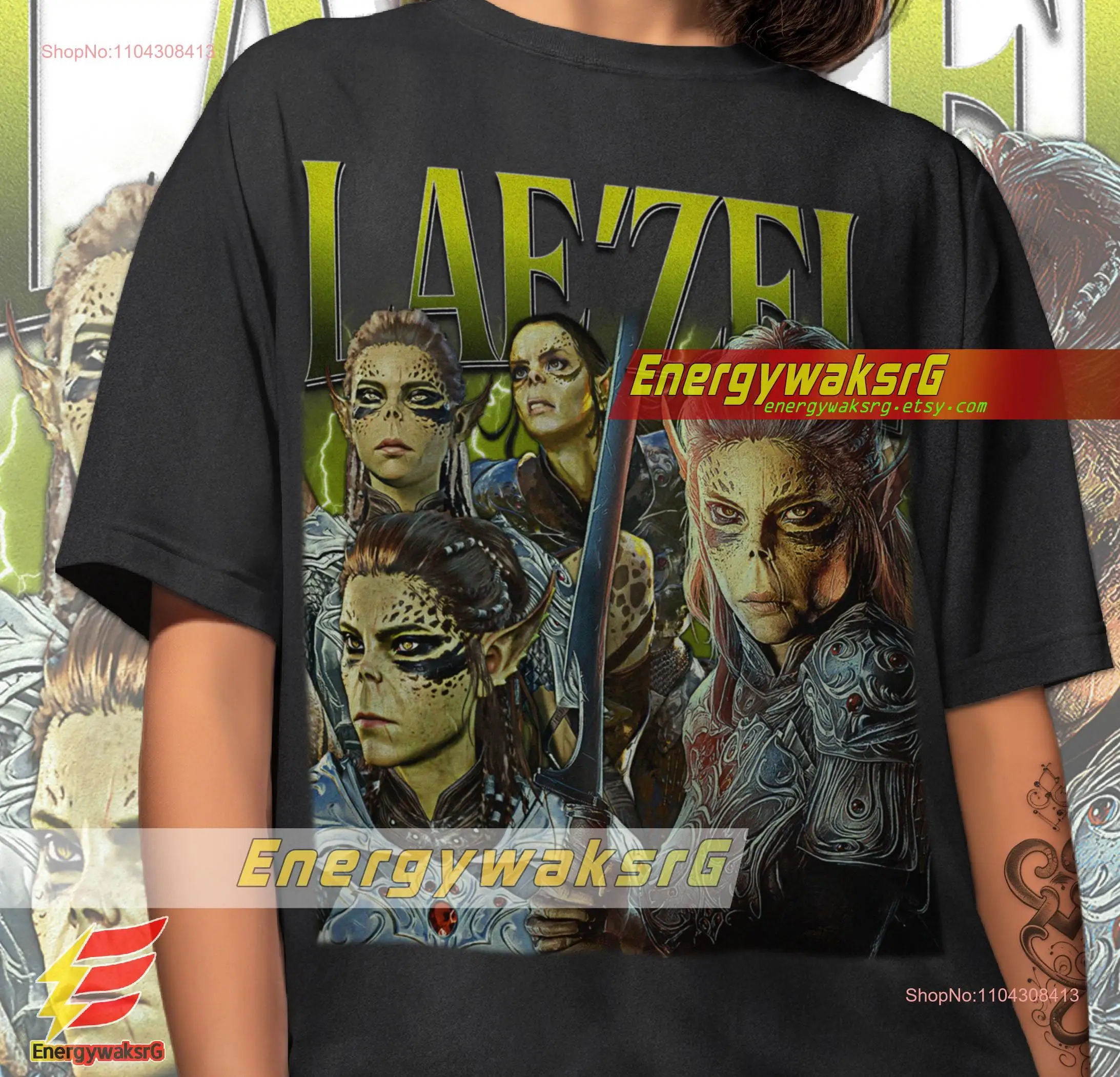 Laezel Baldurs Gate 3 Vintage T Shirt Lae'zel long or short sleeves