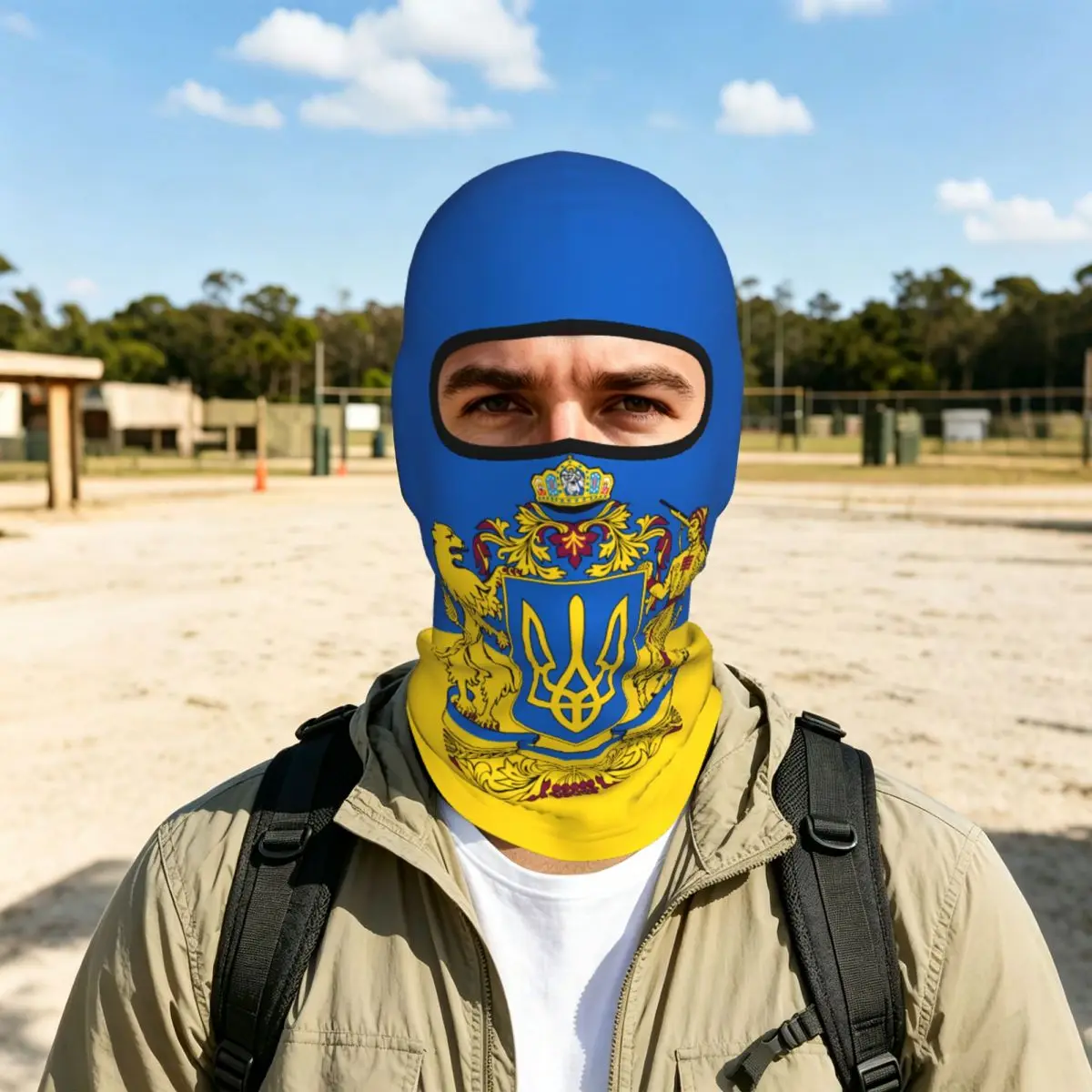 Flag Of Ukraine Balaclava Full Face Mask Breathable Motorcycle Winter Warm Full Cover Caps Neck Windproof Dustproof Cycling Caps
