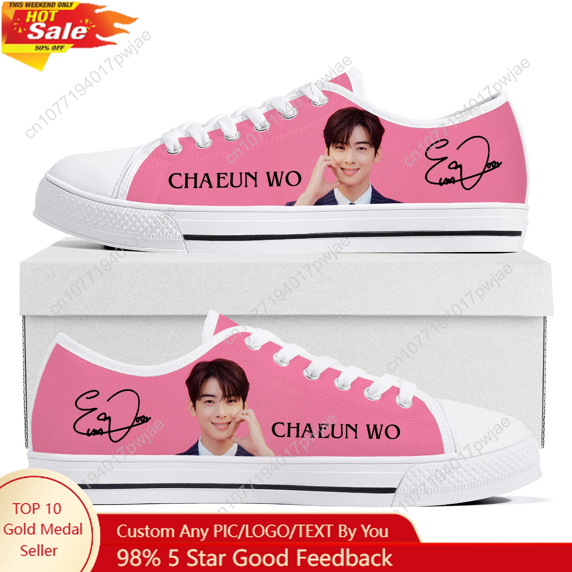 

KPOP Cha EunWoo Low Top Lightweight Sneakers Mens Womens Teenager Canvas Sneaker Casual Couple Hiking Lightweight Shoes