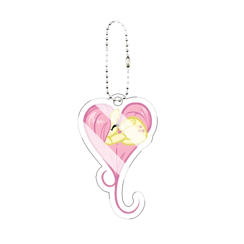 Fluttershy Acryl-Schlüsselanhänger Niedlicher Anime-Cartoon-Charakter Anhänger für Rucksack Schlüsselring Taschendekoration Geschenk – Detail 3