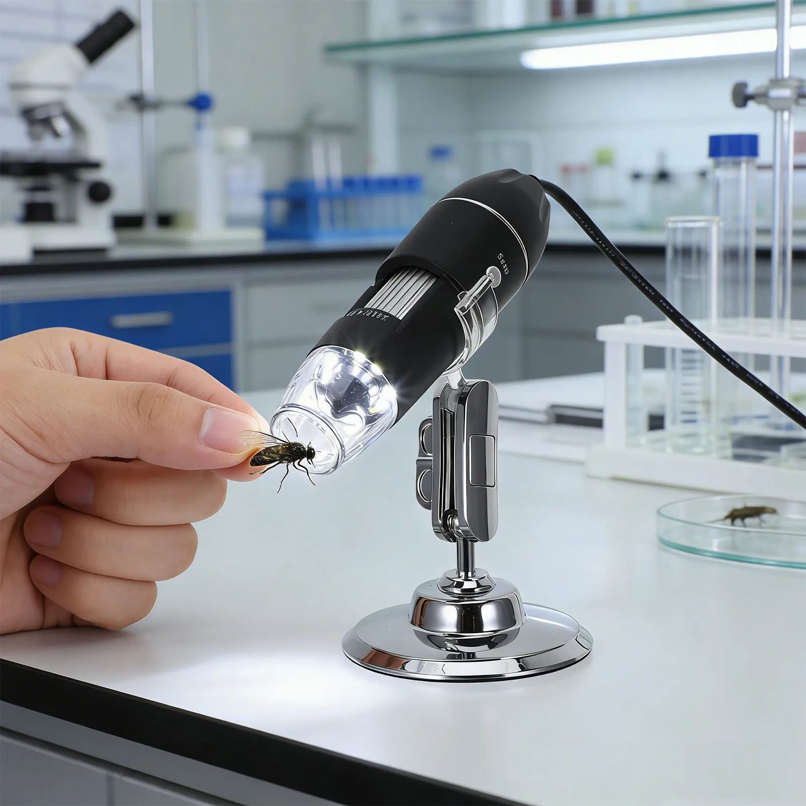1Pcs Microscope High Resolution Electron Microscope for Experiment Microscopy Education Testing