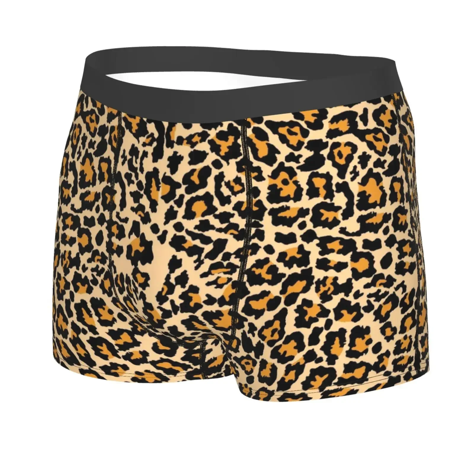 Vintage Spotted Fur Wild Animal Skin Texture Cheetah Print Underwear Men Printed Boxer Briefs Shorts Panties Soft Underpants