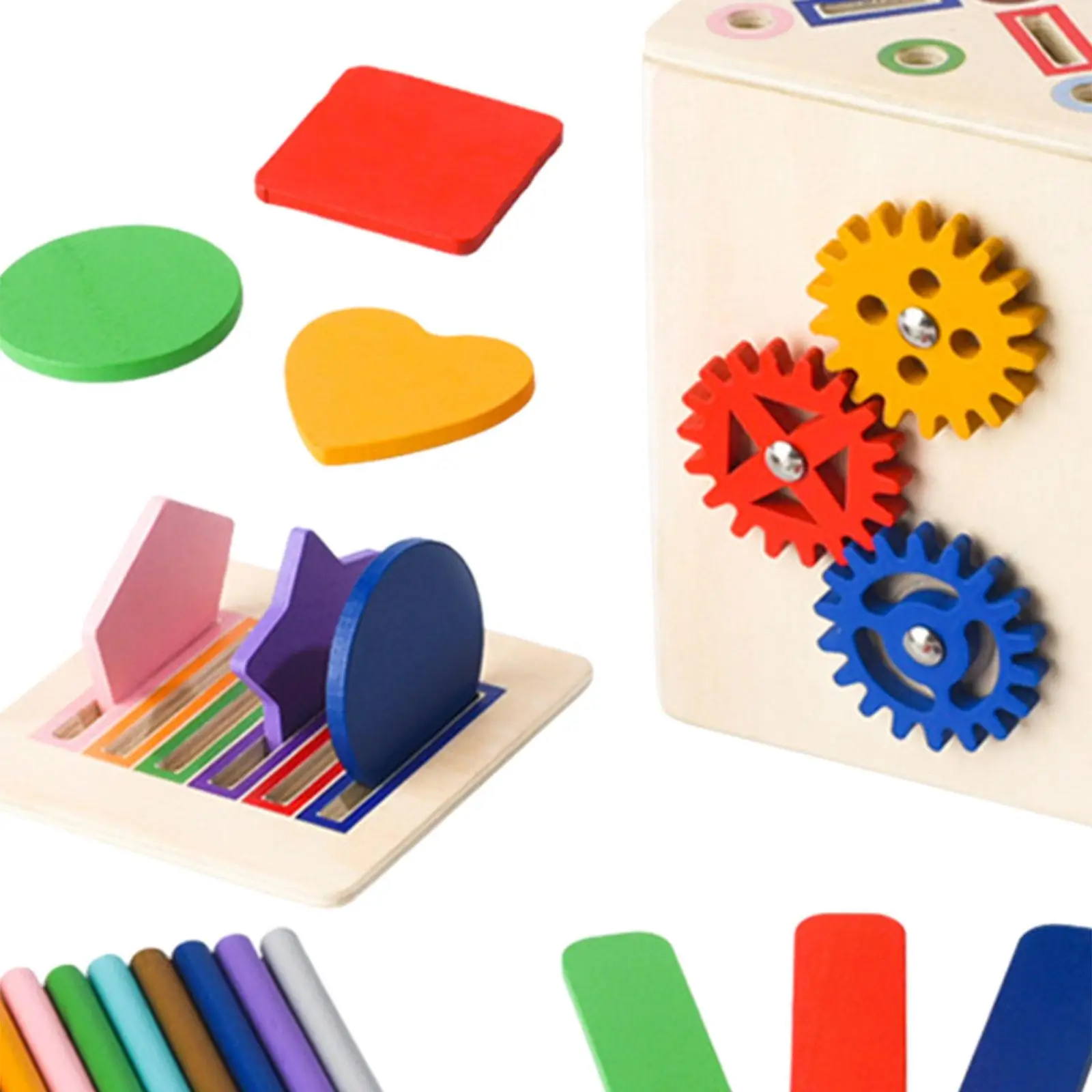 صندوق فرز الألوان للأطفال، لعبة التعليم المبكر، لعبة مطابقة الأشكال الهندسية التفاعلية للأولاد والبنات والأطفال الصغار