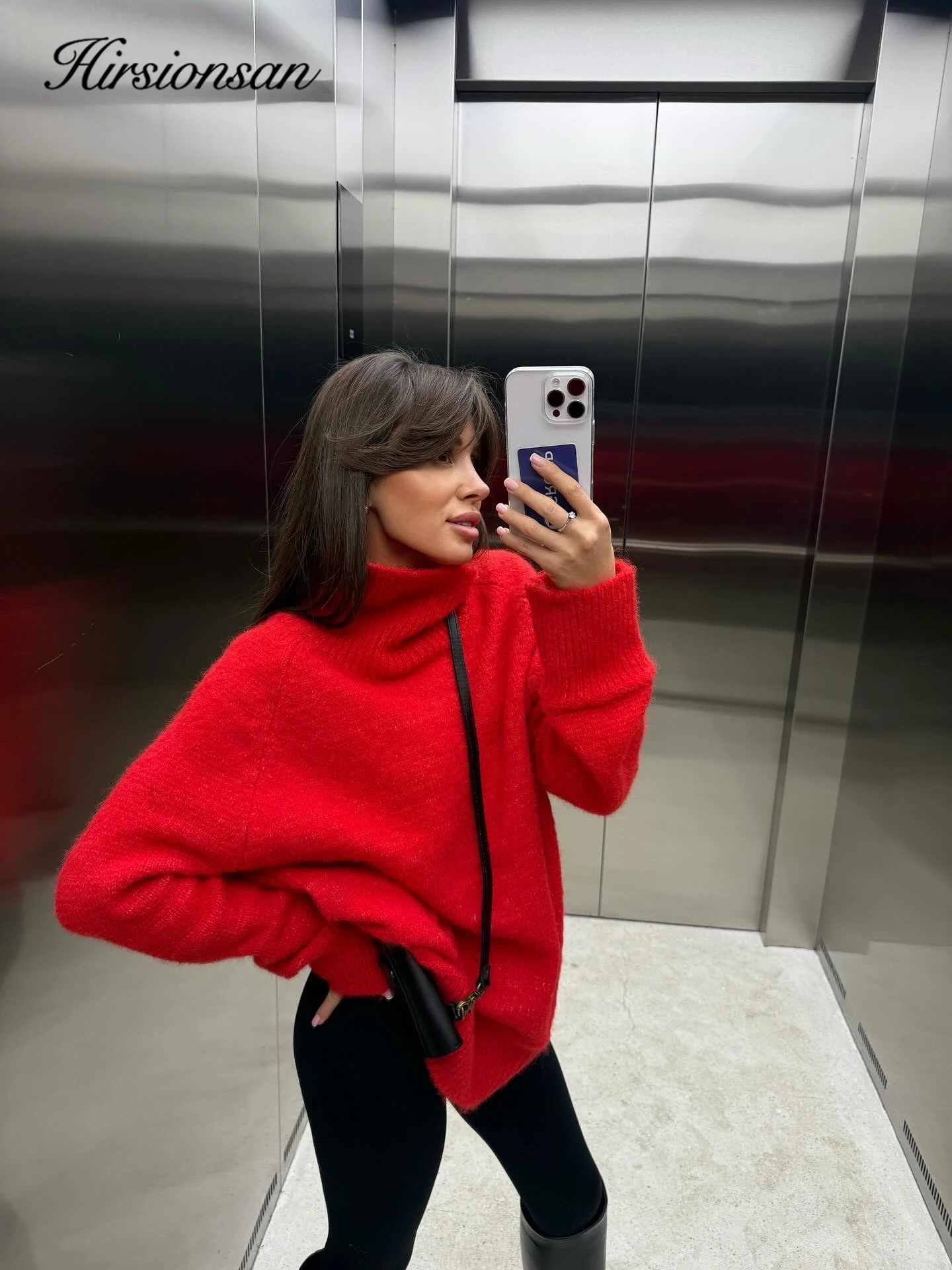 Hirsionsan Basic Turtle Neck Sweater Women 2025 Oversized Soft Knitted Wool Pullover Female Casual Thick Warm High Quality Tops