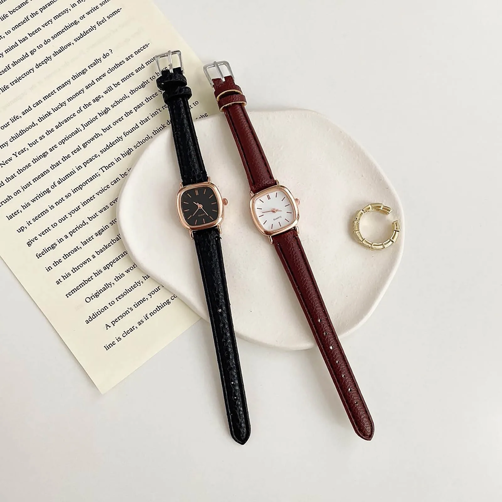 Ladies Watch Leather Strap Analog Quartz Fashion Temperament Ladies Watch Elegant Woman Accessories for Women moda mujeres