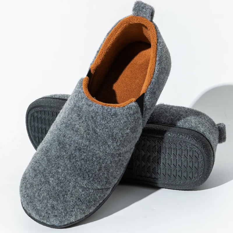 Crestar-Zapatillas de casa de invierno para hombre, suaves y cálidas, zapatos planos esponjosos de algodón para el hogar, zapatos antideslizantes para interiores y exteriores con espuma viscoelástica