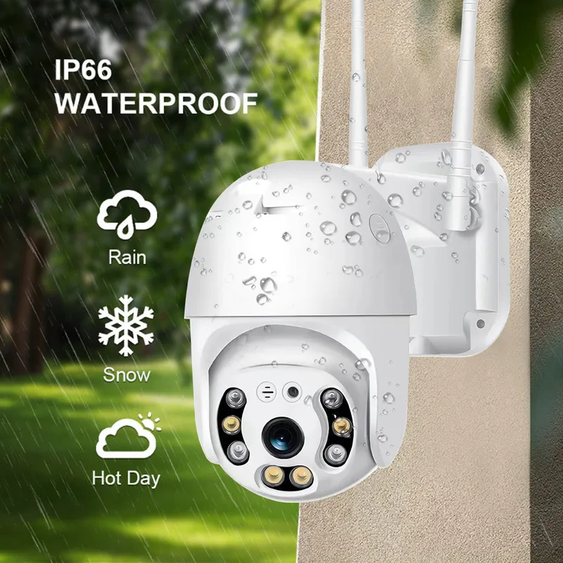 5MP WiFi PTZ Security Camera IP66 Waterproof Outdoor CCTV with H.265 Night Vision Two-Way Audio And Human Auto Tracking