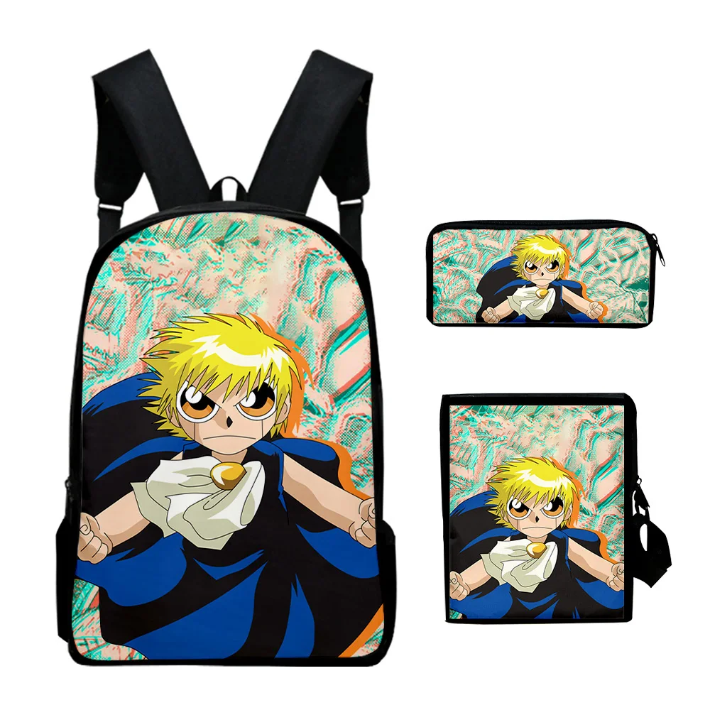 Classic Popular Zatch Bell Anime 3D Print 3pcs/Set pupil School Bags Laptop Daypack Backpack Inclined shoulder bag Pencil Case