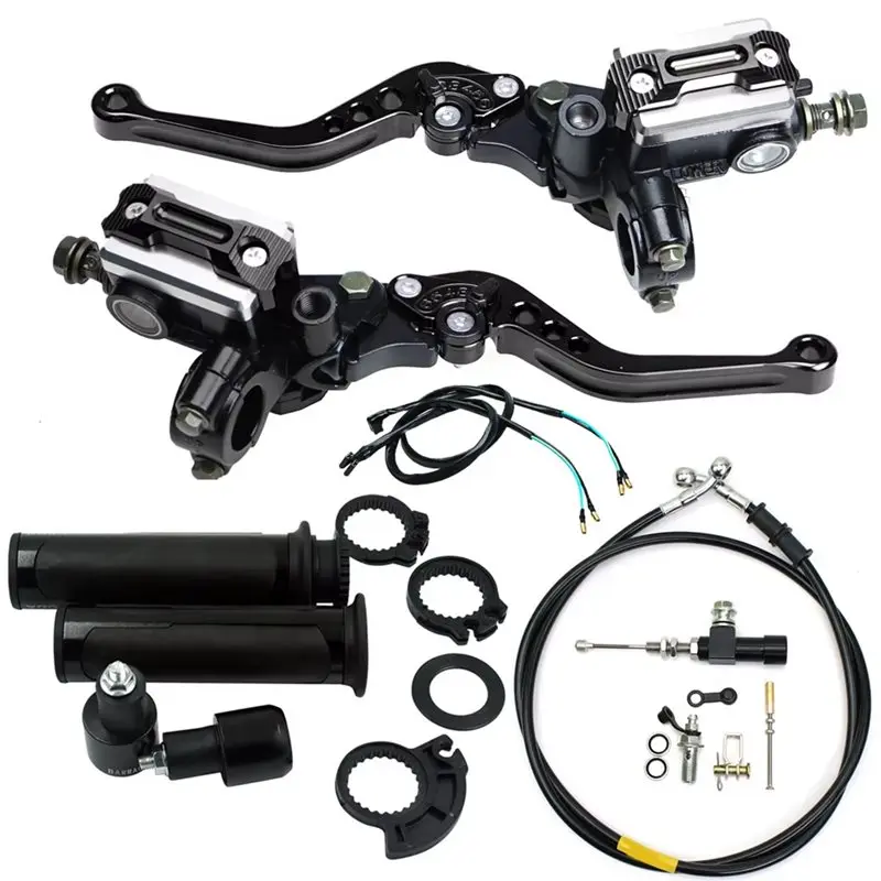 

AS57-For Motocross Vento Pulsar Compatible Motorcycle Hydraulic Clutch Kit Brake Levers Master Cylinder Reservoir With Grip Hose