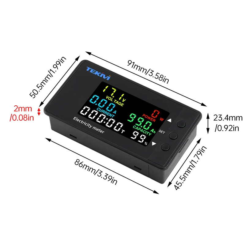 0~20A 0~100A 0~200A 0~300A Wattmeter Power Meter Voltmeter DC 7.5-100V Voltage Power Analyzers LED  Electricity Meter Detector