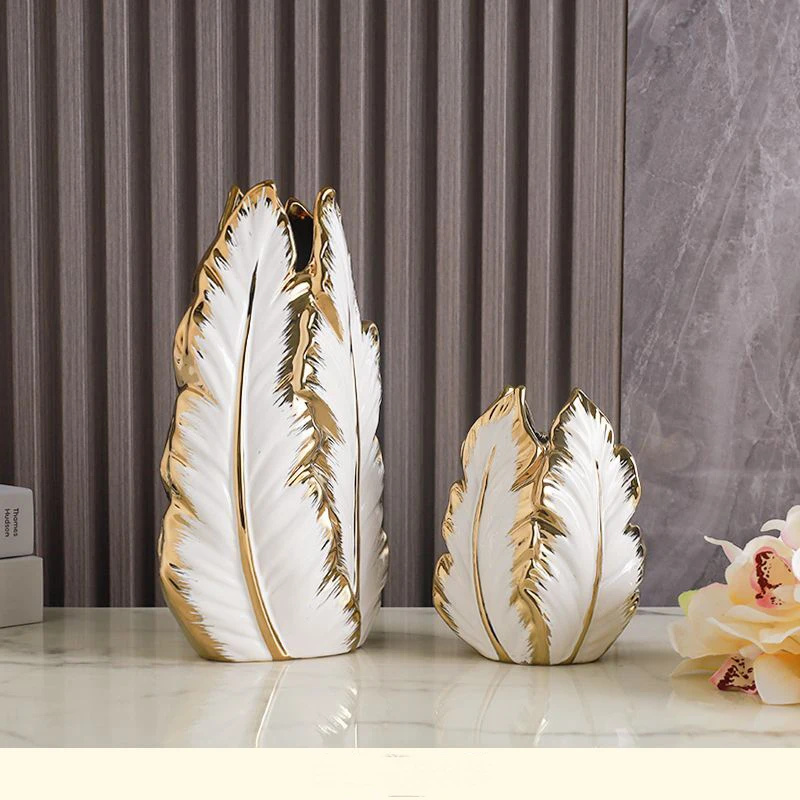 

Modern Banana Leaf Shape Ceramic Vases Flower Arrangements Home Living Room Furnishing Decoration Office Sore Ornaments Crafts