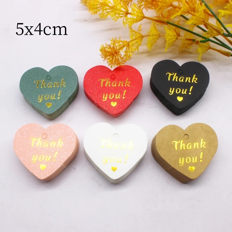 ปั๊มร้อนขนาด 5x4 ซม. 100 ชิ้น ขอบคุณสําหรับการ์ดแขวนและเชือกป่านยาว 20 เมตร