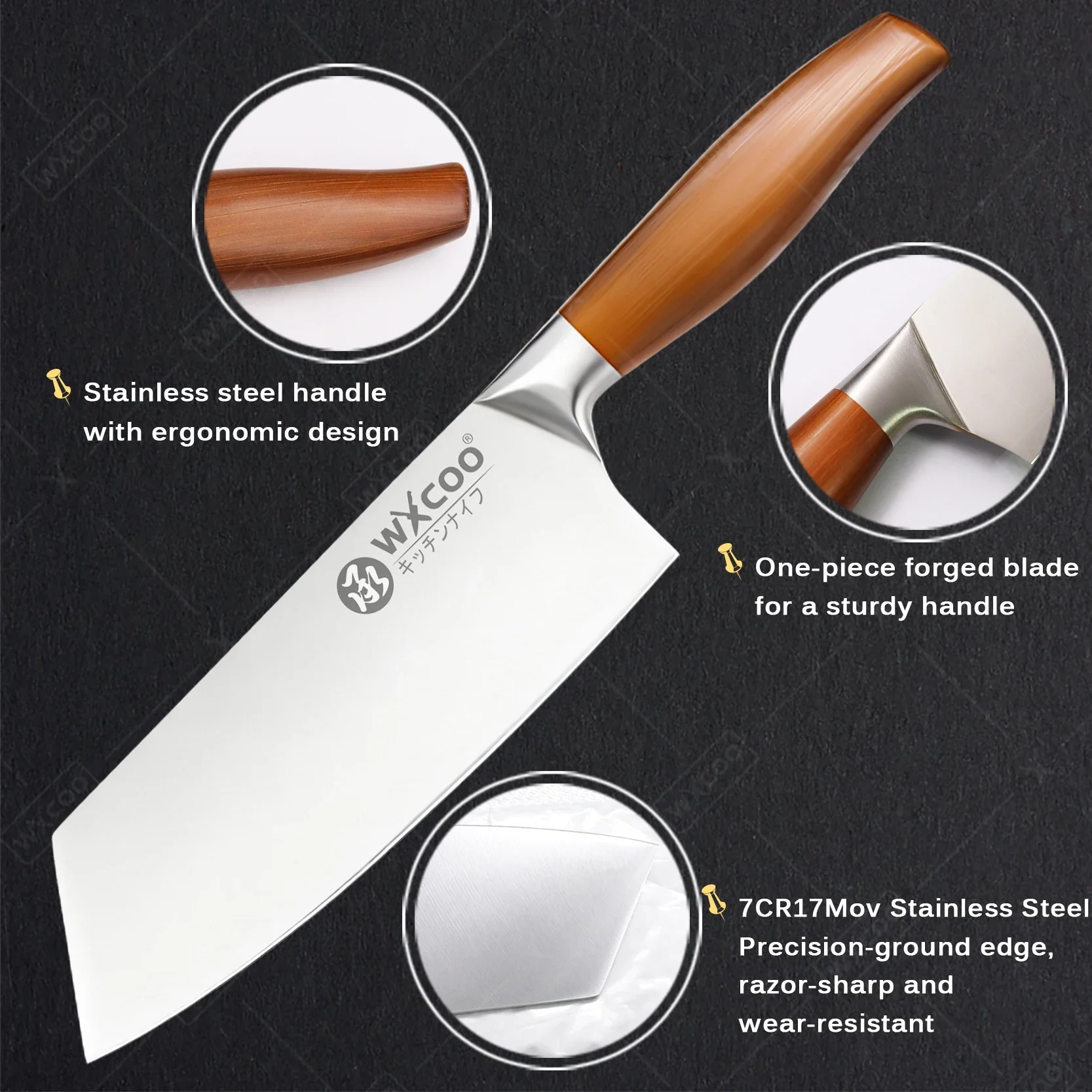 WXCOO Japanese Chef Knife Stainless Steel Slicing Boning Knife Paring Utility Knife Meat Kitchen Peeler Kitchen Accessories